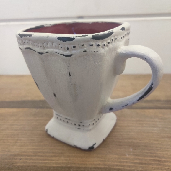 Upcycled Hand Painted Ceramic Pedestal Style Mug Vase - Picture 2 of 8